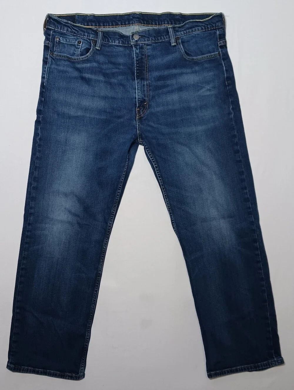 Levi's 569 Mens Loose Straight Fit Jeans 42X32 Dark Blue Wash Denim Stretch
